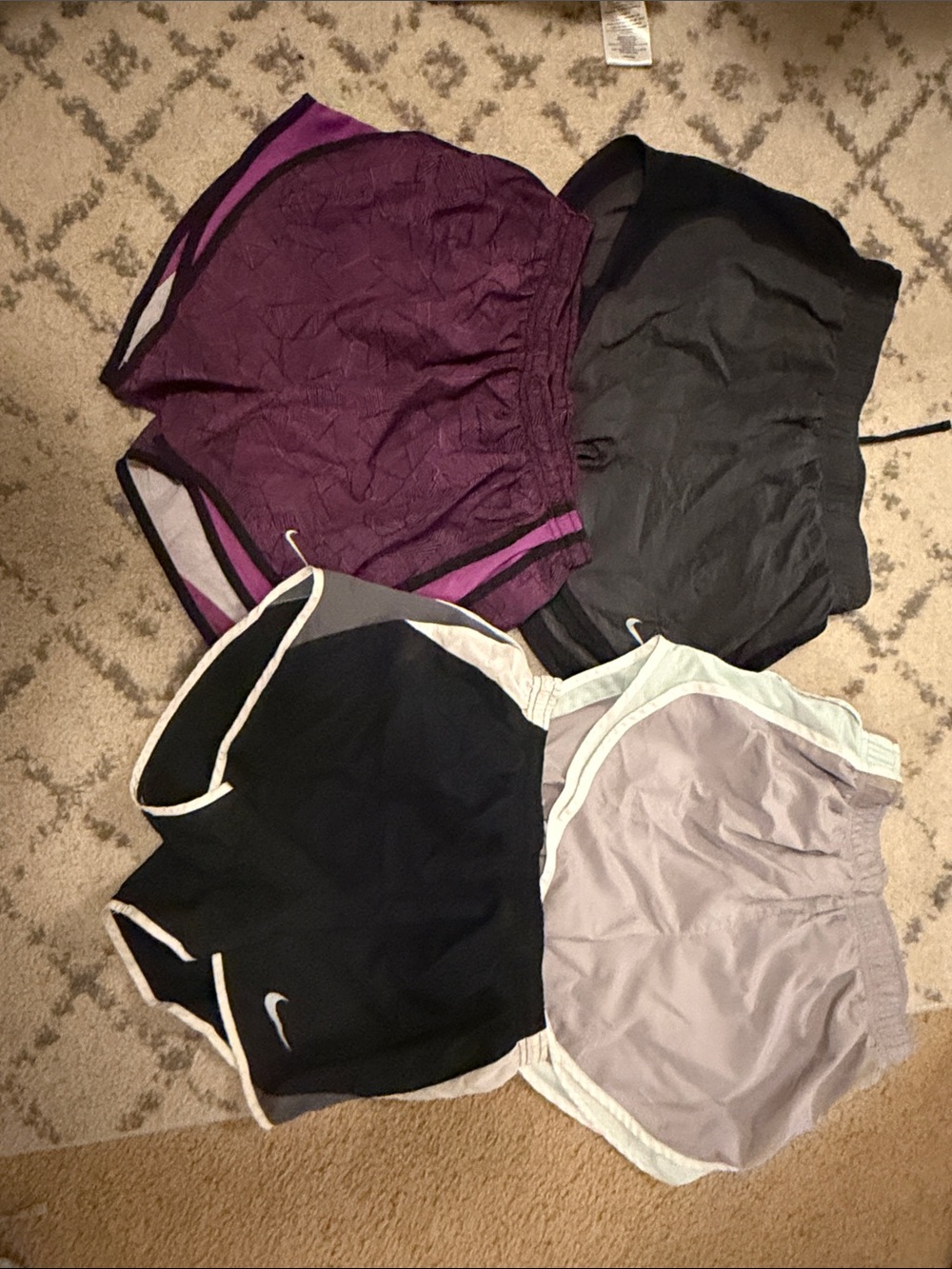Nike Women’s Athletic Shorts Pack - Black, Light Gray, Purple, Lavender
